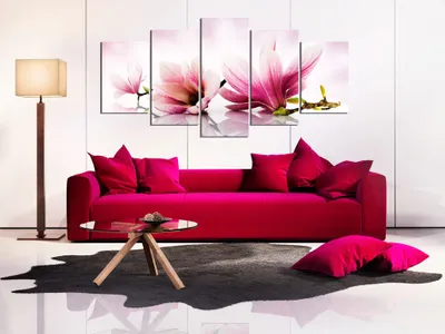 Produktbild von Akustikbild rosa gelb 200x100 cm Bilder Akustikschaum Hochleistungsschallabsorber Schallschutz Leinwand 5 tlg Wandbild Raumakustik Schalldämmung b-A-0070-b-n