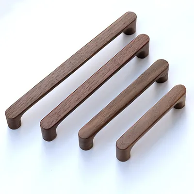 Produktbild von Schrankgriffe Massivholz Dunkelwalnuss - 128 mm