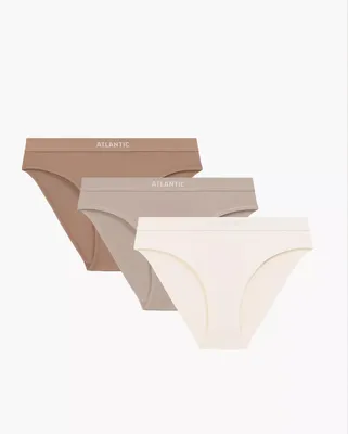 Imagen del producto de Conjunto de 3 pantalones cortos para mujer, marca Damen, color beige "Atlantic", confeccionados en algodón de alta calidad, talla XXL