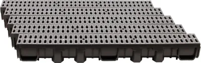 Produktbild von ScarMaxx 5m Entwässerungsrinne Bodenrinne A15 115 mm Stegrost Grau - 13x500x11,5cm