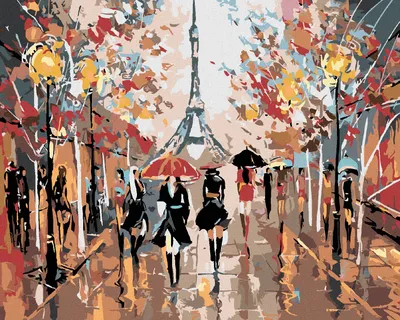 Immagine prodotto di Zuty - Dipingere con i numeri - STRADA AFFOLLATA E TORRE EIFFEL, 40x50 cm, tela tesa su telaio