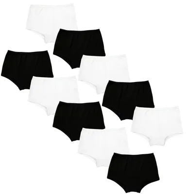 Produktbild von TupTam Unterhosen Mädchen Shorts 10er Pack - Bequeme Unterwäsche für Mädchen aus Baumwolle, Farbe: Schwarz / Weiß, Größe: 164-170