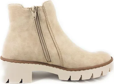 Imagen del producto de Botas de mujer Rieker, color beige, con cremallera, para uso diario