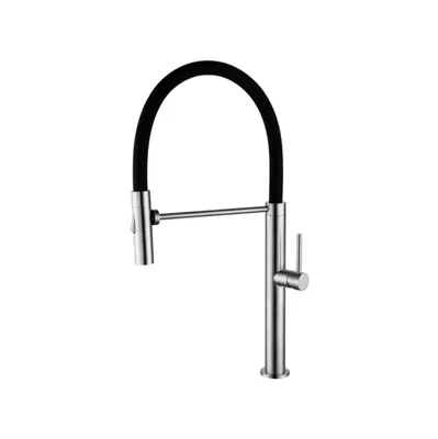 Image de Allibert LUGO robinet cuisine chromé noir 25x5x35 cm extractible