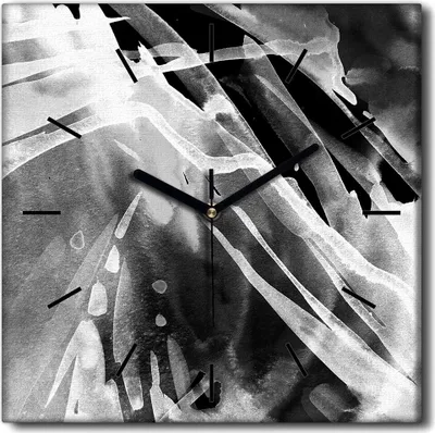Produktbild von Coloray Uhr auf Leinwand 30x30 cm Wand Uhr Dekoration Wohnzimmer Segeltuch schwarze Hände -Abstraktion Aquarell