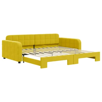 Image de vidaXL Lit de jour extensible jaune 100x200 cm velours