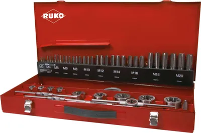 Image de Jeu d'outils de taraudage RUKO HSS - 43 pièces