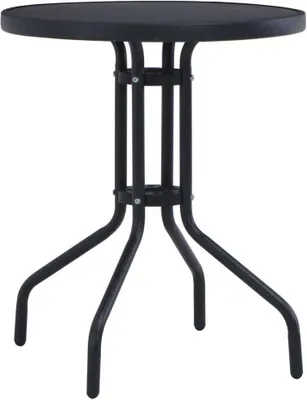 Obrázek produktu pro Zahradní stolek černý 60 cm ocel a sklo