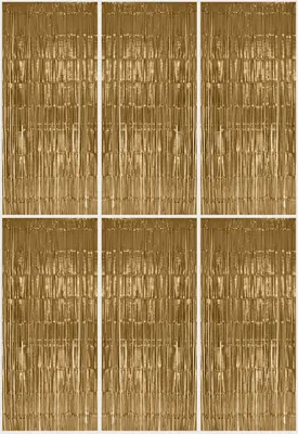 Produktbild von 6x Lametta Vorhang - light gold - 91x244 cm