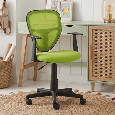 Produktbild von Schreibtischstuhl Kinder STUDIO-1 höhenverstellbar, Grün - Bürostuhl für Kinderzimmer ergonomisch, drehbar mit Armlehnen, atmungsaktiver Meshbezug [max. Belastbarkeit 100 kg]