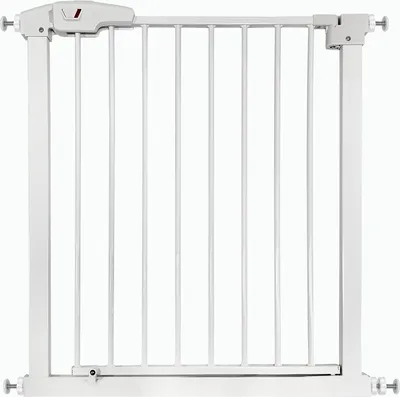 Produktbild von Goliving Treppengitter ohne Bohren - Klemmenbefestigung - Klemmenmodell - erweiterbar - Metall - 75 bis 103 cm - Weiß