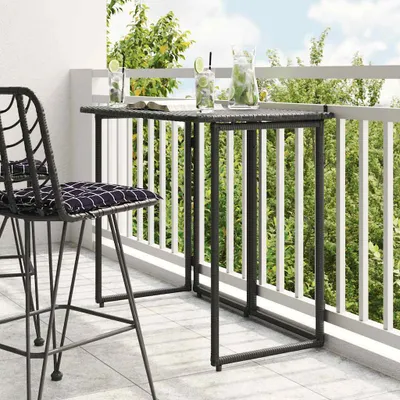 Produktbild von Maison Exclusive - Gartentisch Klappbar Schwarz 90x51x75 cm Poly Rattan