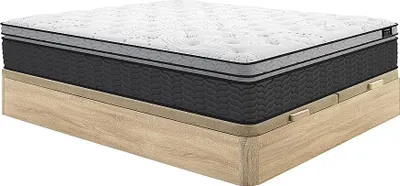 Produktbild von Set 180 x 200 cm Rahmen mit leichtem Naturkarton + 30 cm dicke Hybridmatratze mit Taschenfedern und integriertem Topper - GAMIANI by YSMÉE
