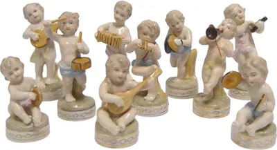 Produktbild von Figuren Porzellan Putti Musiker 10er Set