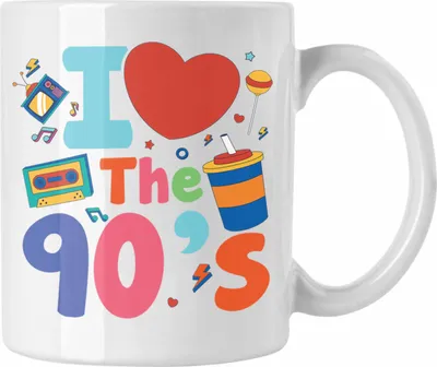 Produktbild von Trendation - I Love The 90's 90er Jahre Tasse Geschenk Neunziger Geschenkidee Party (Weiß)
