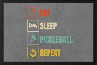 Produktbild von Eat Sleep Pickleball Repeat Fußmatte Sport Freizeit Pickle-Ball Design