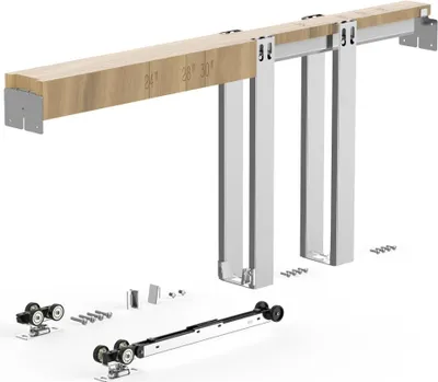 Produktbild von Schiebetürrahmen Set - Für 610-762mm Breite, 2032mm Höhe - Aus Stahl - Schiebetür Montage Kit
