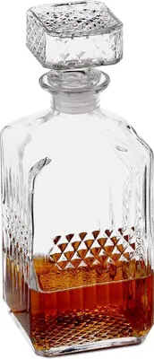 Zdjęcie produktu dla Karafka / Szkło kryształowe / Zestaw szklanek do whisky - BarCraft karafka z ciętego szkła do whisky i brandy