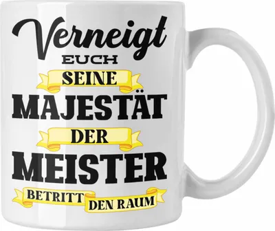 Produktbild von Trendation - Meisterprüfung Bestanden Geschenk Meisterprüfung Tassen Mann Schreiner Dachdecker Maler Elektrotechnik Elektronik Metallbauer (Weiß)