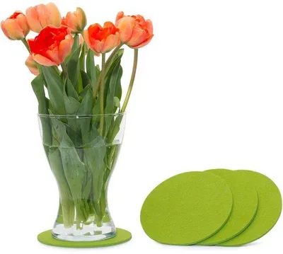Immagine prodotto di Sottobicchieri e sottopiatto Vilten, 15 cm, confezione da 4, colore verde chiaro a scelta, per bicchieri e calici