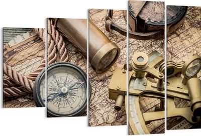 Produktbild von Bild auf Leinwand - Leinwandbild - Kompass Kompass Karte - 150x100cm - Wand Bild - Wanddeko - Leinwanddruck - Bilder - Kunstdruck - Wanddekoration - Leinwand bilder - Wandkunst - EG150x100-3730