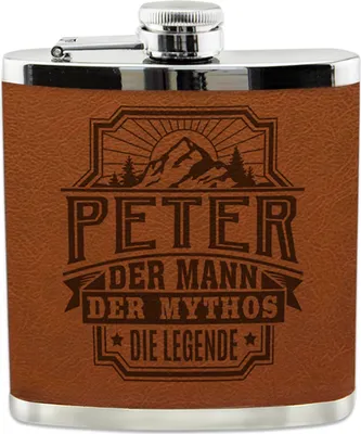 Produktbild von Flachmann Serie Peter Nierenform aus Kunstleder, geprägt, 9,5 x 11,1 cm