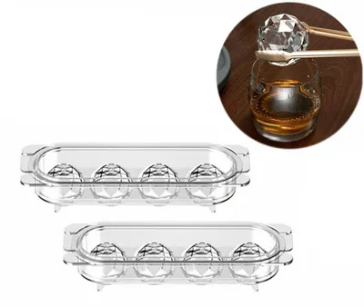 Produktbild von Eiswürfelform - BPA-frei - Kleine Eiswürfelformen - 4 große Eisbälle - Für Cocktails, Kaffee und Whisky - Einfache Eisfreigabe Eiswürfelbehälter