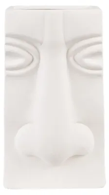 Produktbild von Clayre & Eef Vase Gesicht 15x9x25 cm Weiß Keramik