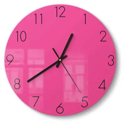 Produktbild von DEQORI Glasuhr Ø30 cm Zahlen 'Rosa' Wanduhr Glas Uhr Design leise Küchenuhr
