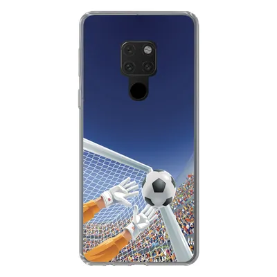 Produktbild von MuchoWow® Handyhülle Schutzhülle Hülle für Huawei P40 Lite Eine Illustration eines Torwarts, der den Fußball stoppt - Junge - Mädchen - Kind Silikon Softcase Handy Hülle - Handy