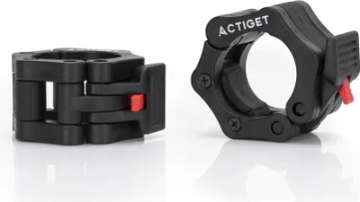 Produktbild von ACTIGET Langhantelklemmen 50 mm Set mit 2 Olympiaklemmen, Backenstangenklemme