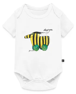 Produktbild von Spreadshirt Janosch Tigerente Love You Kurzarm Tages Baby Body, 68 (3-6 M.), Weiß