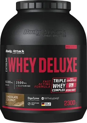 Produktbild von Body Attack Extreme Whey Deluxe 2300g Chocolate Coconut