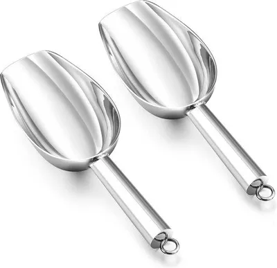 Productafbeelding van Unyqoos® Roestvrijstalen schepset, 2 stuks – 150 ml (21x7 cm), kleine doseerschep & ijslepel voor bloem, koffie en snoep, vaatwasmachinebestendig
