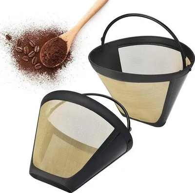 Zdjęcie produktu dla Filtr do kawy ze stali nierdzewnej na 6–8 filiżanek, wielokrotnego użytku