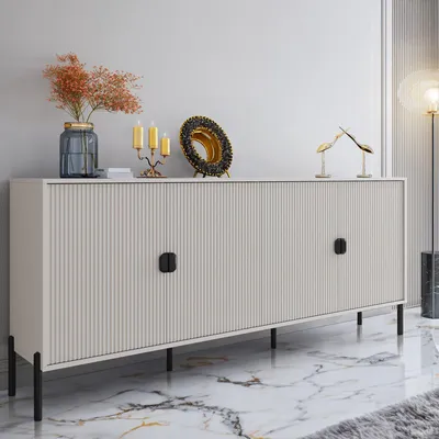 Immagine prodotto di Arpina - Credenza, 203x49x83h cm Beige, 4 Ripiani