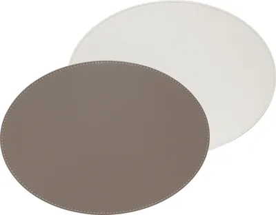 Produktbild von FREEFORM DUO - Platzset oval, Taupe/Weiß