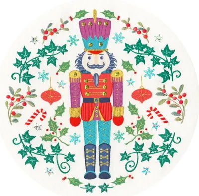 Image de Kit de broderie "Volksweihnacht" de la marque Bothy Threads, modèle en fin de série, pré-imprimé, référence EKP6, diamètre 20 cm