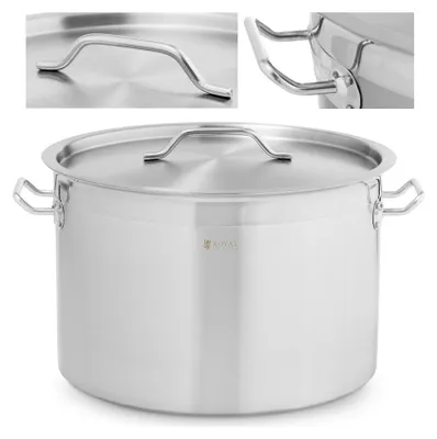 Produktbild von Großer Stahltopf mit Deckel und dickem Boden für Induktions-, Gas- und Halogenherde, 23 l