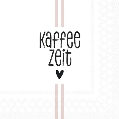 Produktbild von Servietten Papier 33x33cm 3-lagig mit Schriftzug Kaffeezeit 20 Stück
