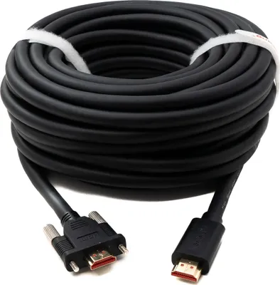 Obrázok produktu pre SYSTEM-S HDMI 2.0 kábel 15 m typ A so skrutkovacím konektorom v čiernej farbe