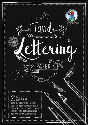 Produktbild von Ursus HANDLETTERING PAPER 200G.DIN A4 25BL.SCHWARZ