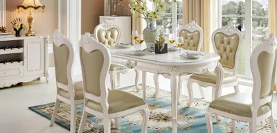 Immagine prodotto di Klassisches Wohnzimmer Set 6x Barock Rokoko Stühle Lehn Sessel Polster Gruppe