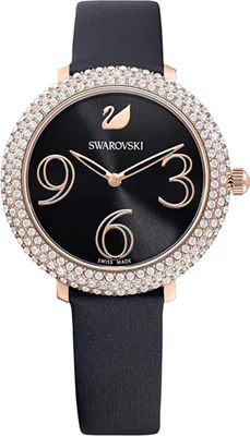Produktbild von Swarovski 5484058 Damen-Armbanduhr, Edelstahl-Gehäuse, Leder-Armband