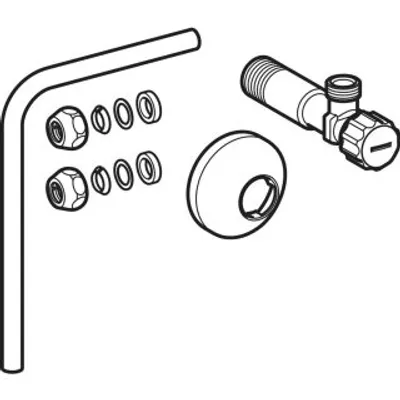 Produktbild von Geberit 243743211 Wasseranschlussset seitlich 3/8"