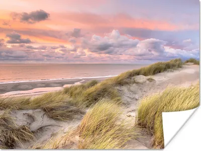 Produktbild von MuchoWow® Poster Strand - Meer - Düne - Sonnenuntergang 160x120 cm - Foto Plakat