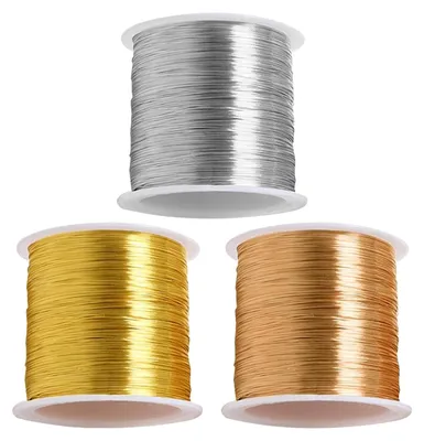 Schmuckdraht 3 Rollen, 100 m x 0,3 mm, gold