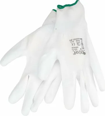 Produktbild von Rukavice z polyesteru polomáčené v PU, bílé, velikost 9"