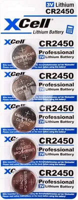 Image de lot économique de 5 piles bouton au lithium XCell CR2450 3V / 620mAh