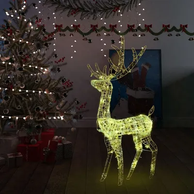 Zdjęcie produktu dla vidaXL Akrylowa dekoracja świąteczna LED z reniferem 140 LED 120 cm ciepły biały